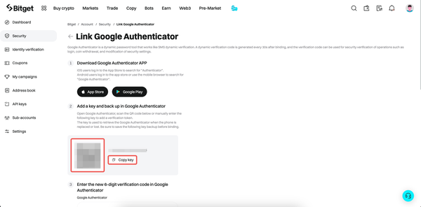 如何在 Bitget 账户上绑定谷歌验证（GA）——Web 端操作教程插图2
