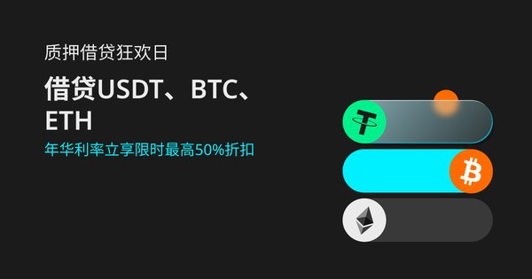 Bitget 质押借贷狂欢日：借贷USDT、BTC、ETH，年华利率立享限时最高50%折扣插图